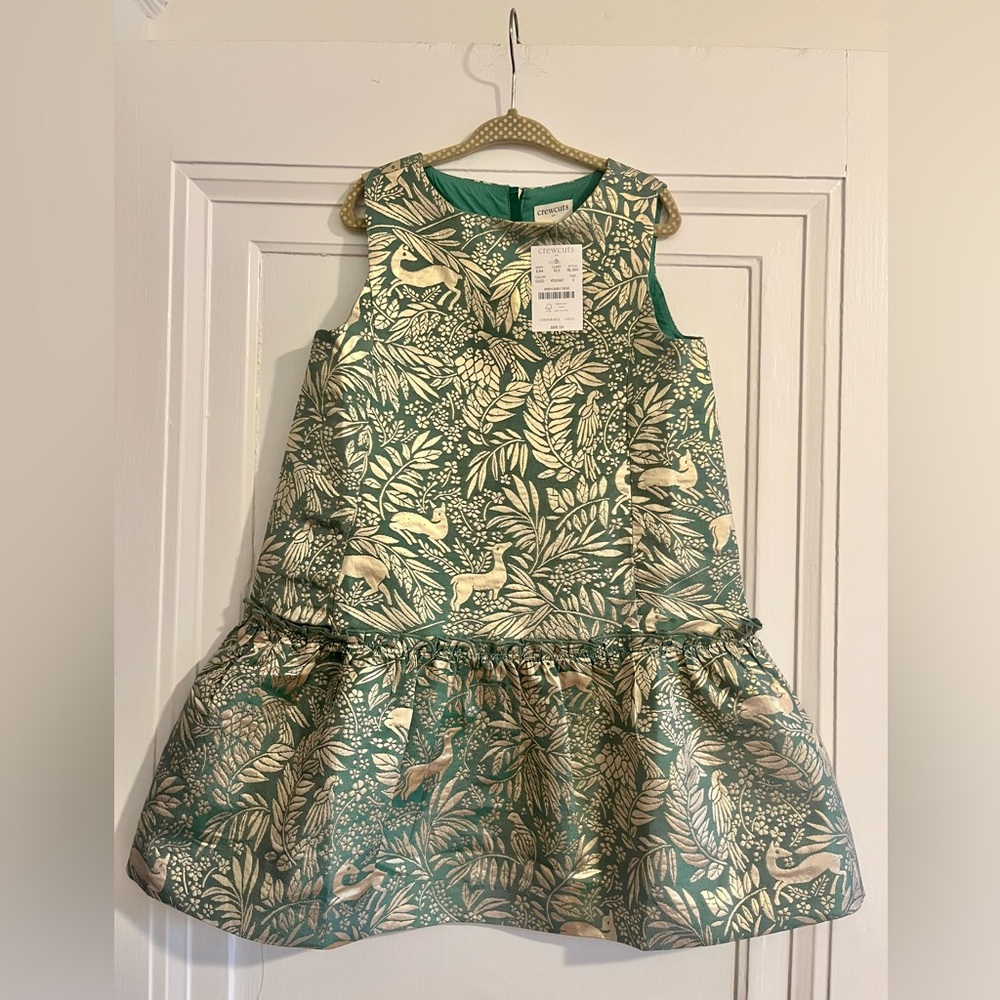 NWT! Gorgeous J. Crew Gold Green Brocade Easter Wedding Dress (5)